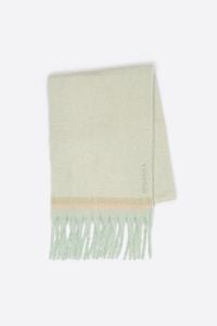 Mint striped brushed scarf