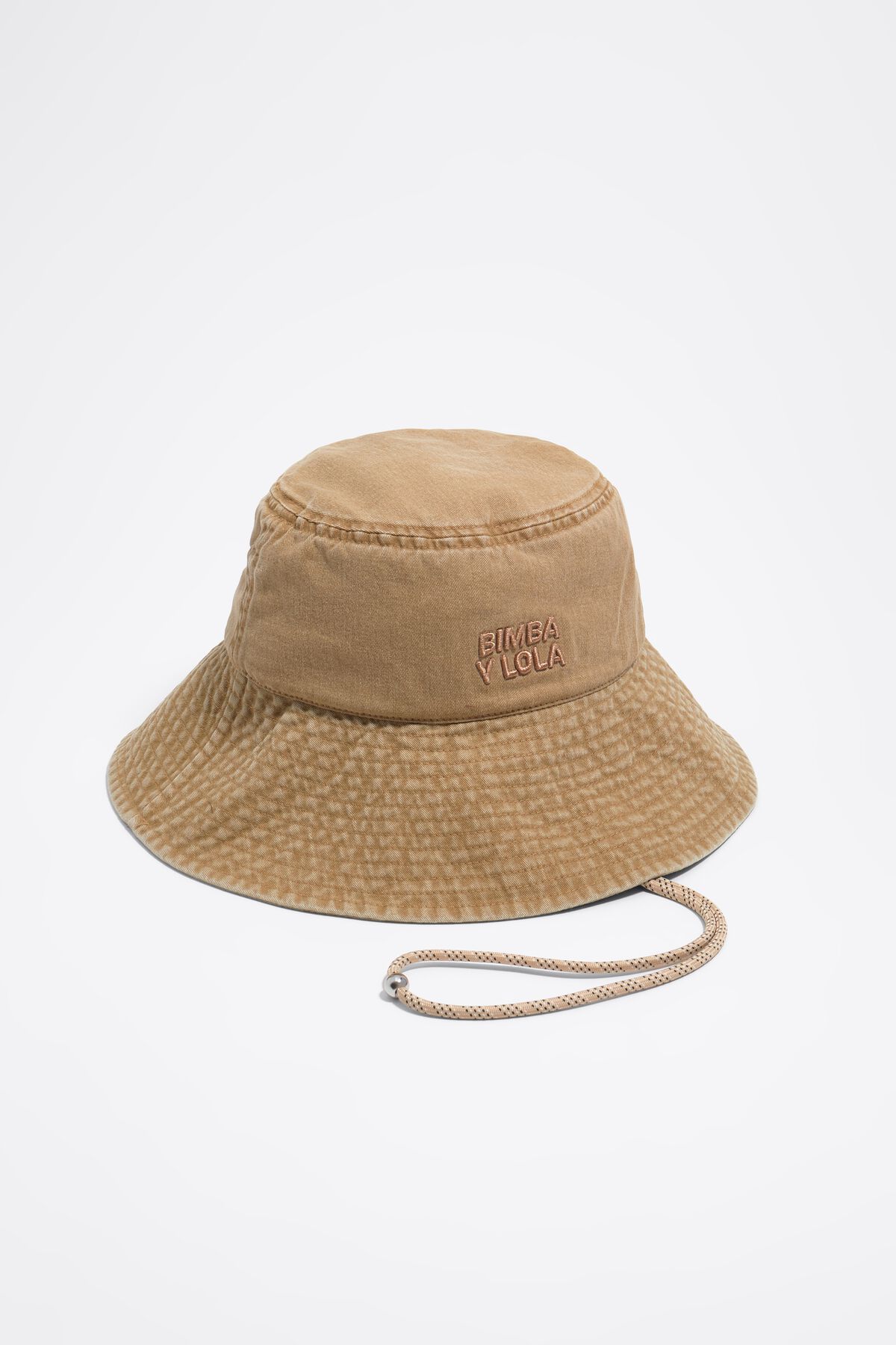 Camel washed cotton hat