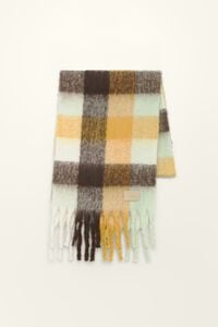 Aquamarine checked scarf
