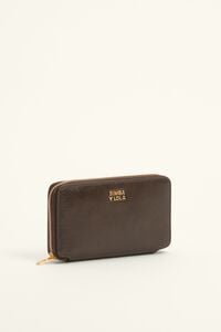Medium dark olive leather zip wallet