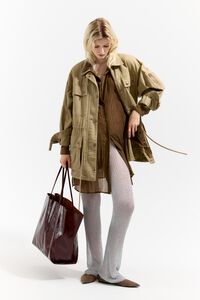 Bolso shopper maxi piel casta&ntilde;a