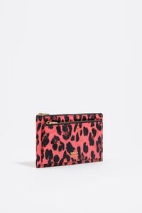 Electric pink Leopard print nylon Pocket purse