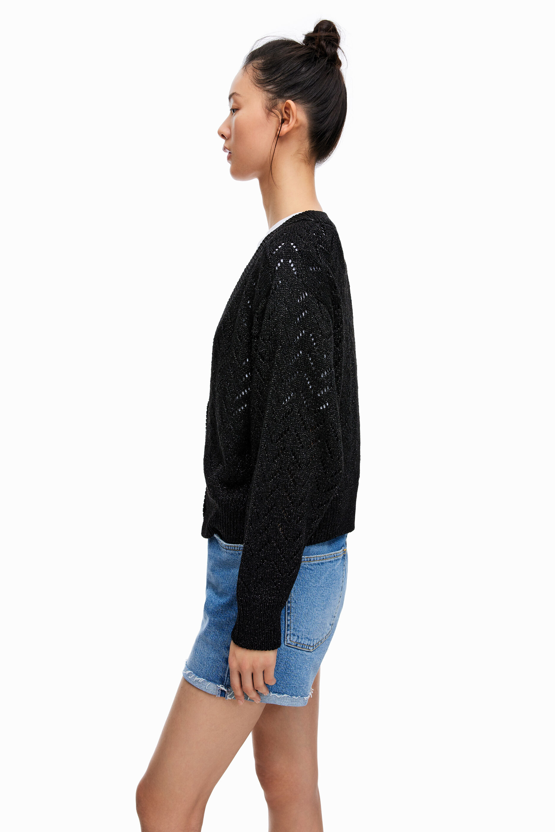 Black lurex cardigan