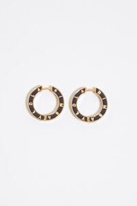 Brown logo hoop earrings