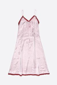 Vestido recto midi mix tejidos rosa