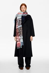 Chal acr&iacute;lico jacquard patchwork Animal print coral