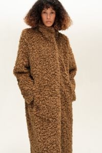 Toffee fur midi coat