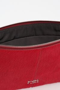 Medium lava leather zipped make-up clutch
