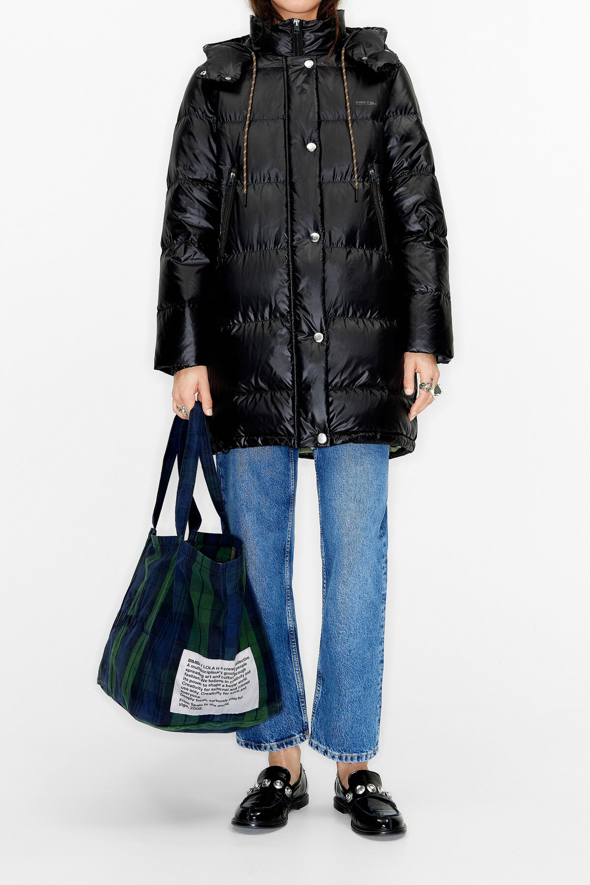 Abrigos Bimba Plumas Negro Mujer Bimba Y Lola Puffer Coat