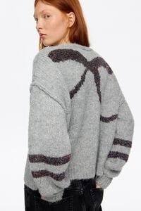Light gray tinsel balloon cardigan