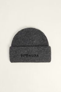 Gray wool blend knit hat