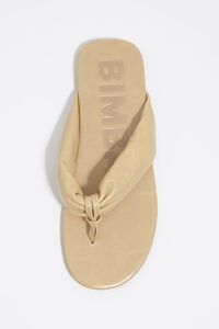 Yellow leather tubular flat sandal