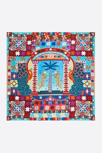 Pañuelo geometrías y leopardos turquesa