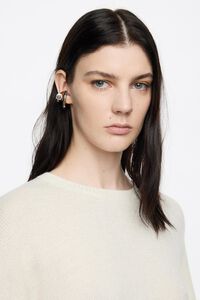 Pendiente ear cuff textura bicolor