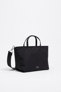 Medium black nylon Chihuahua shopper bag