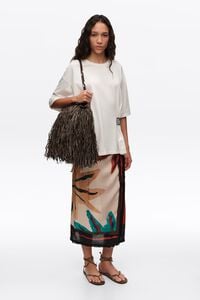Positional Sun midi wrap skirt