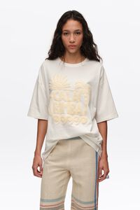 Camiseta logo toalla marfil