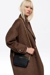 Black leather mini crossbody bag