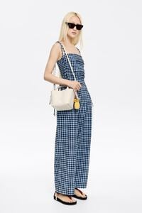 Mono textura cuadros azul empolvado