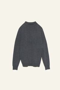 Jersey lana merina cuello cisne gris oscuro