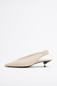 Zapato sal&oacute;n destalonado piel marfil