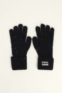 Black mini sequin knit glove