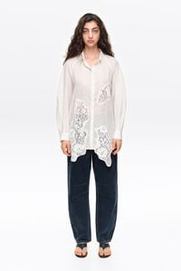 Camisa oversize encajes marfil