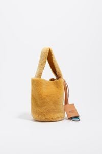 Yellow leather mini Bucket bag