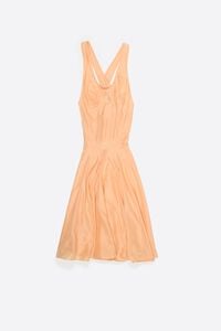 Orange silk cross-back dress