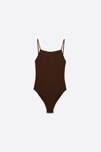 Chocolate swimsuit with beads