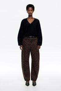 BARREL - Dark brown Leopard Big jeans