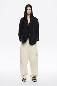 Black fluid tailored jacket