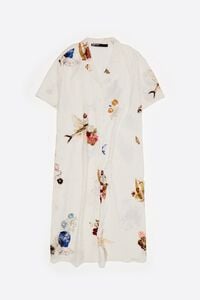 Vestido camisero tejido arrugado Seabed blanco roto