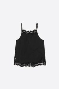 Black lace vest top