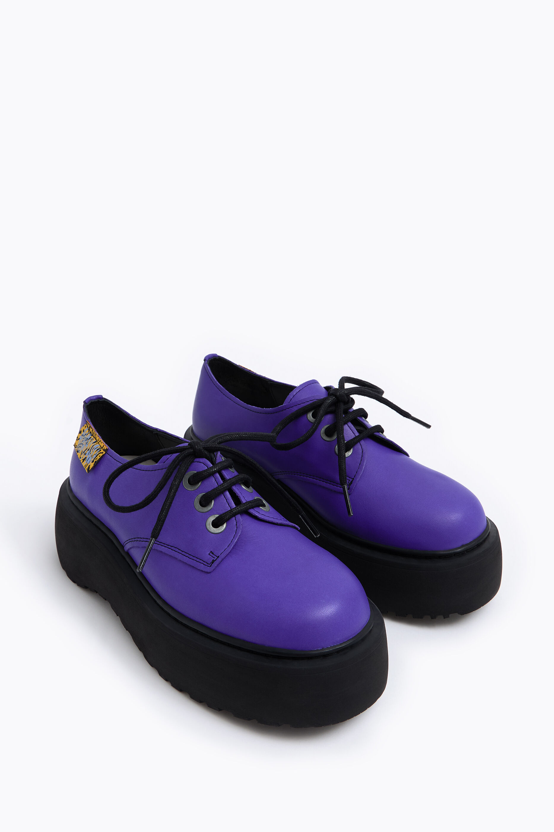Schoenen blucher plateauzool violet