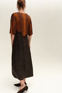 Faded black layered two-material dress
