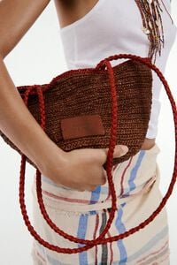 Small oak raffia basket bag