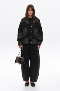 Oversize-Jeansjacke zweifarbig
