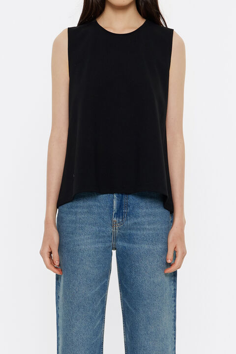 Top línea A punto roma negro Top línea A punto roma negro