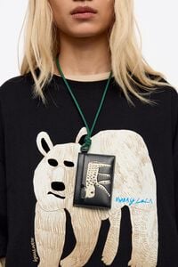 Tarjetero Fr&iacute;o Peludo piel negro