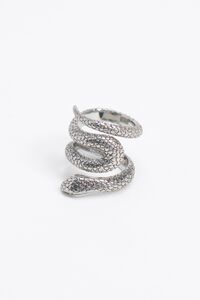 Anillo espiral serpiente textura plateado