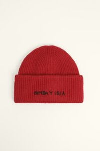 Red wool knit hat