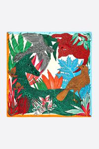 Pa&ntilde;uelo animales y vegetaci&oacute;n tropical verde