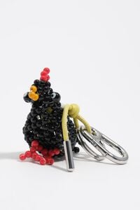 Hen bead key ring