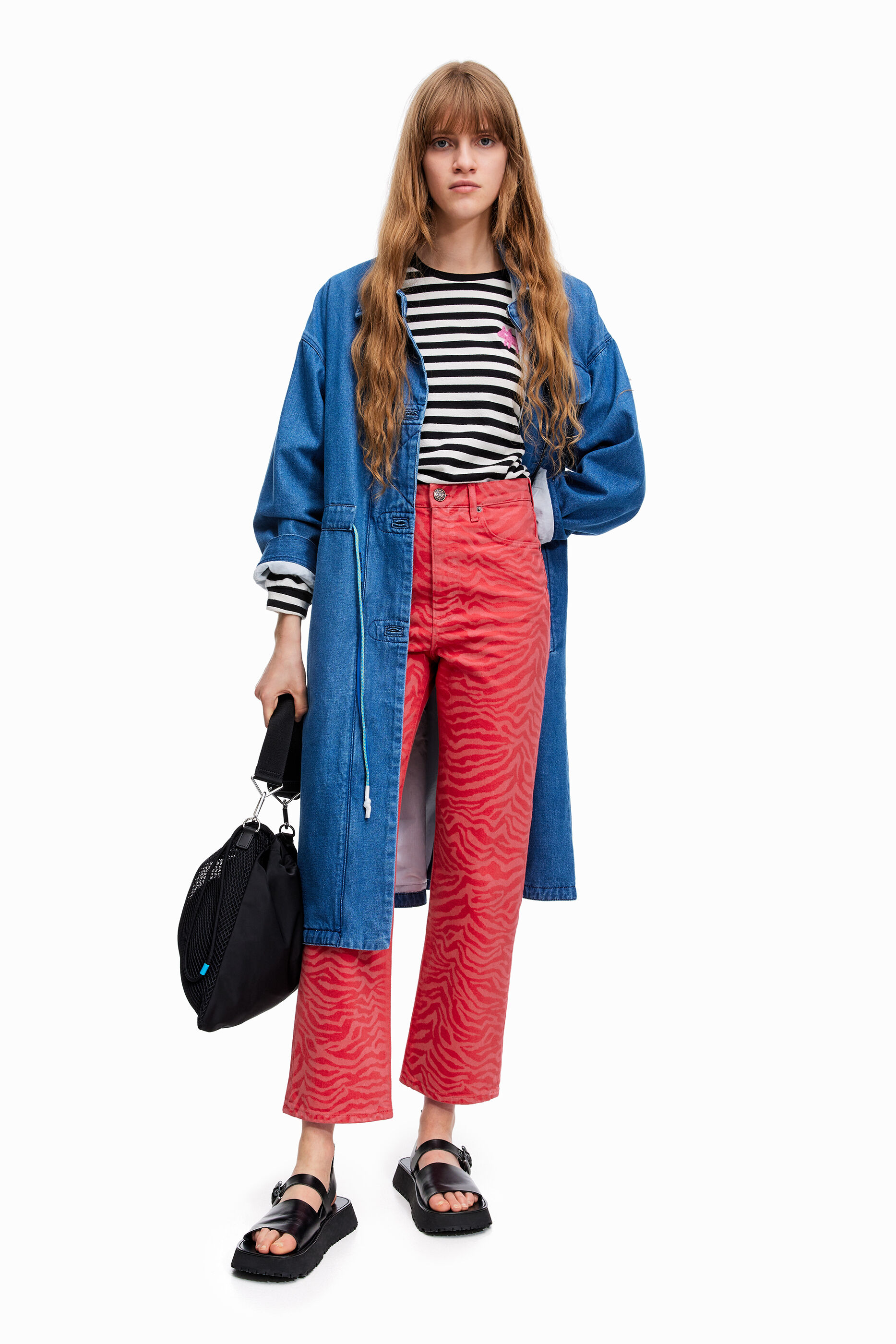 STRAIGHT CROPPED- Pantalon jean droit Tiger rouge