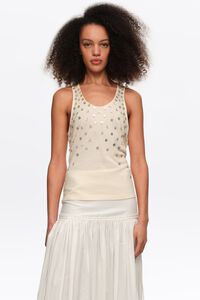 Beige top with mother-of-pearl pieces