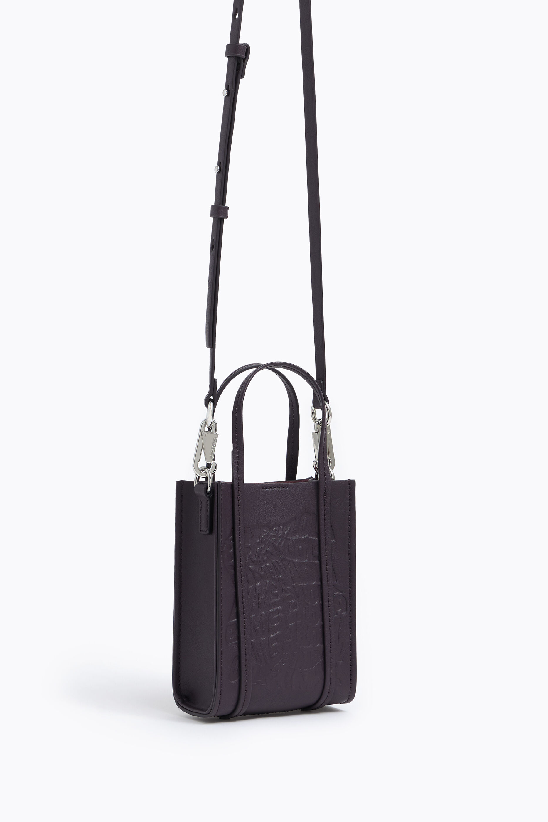 black mini tote handbag