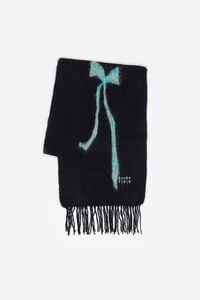 Black bow and rose scarf