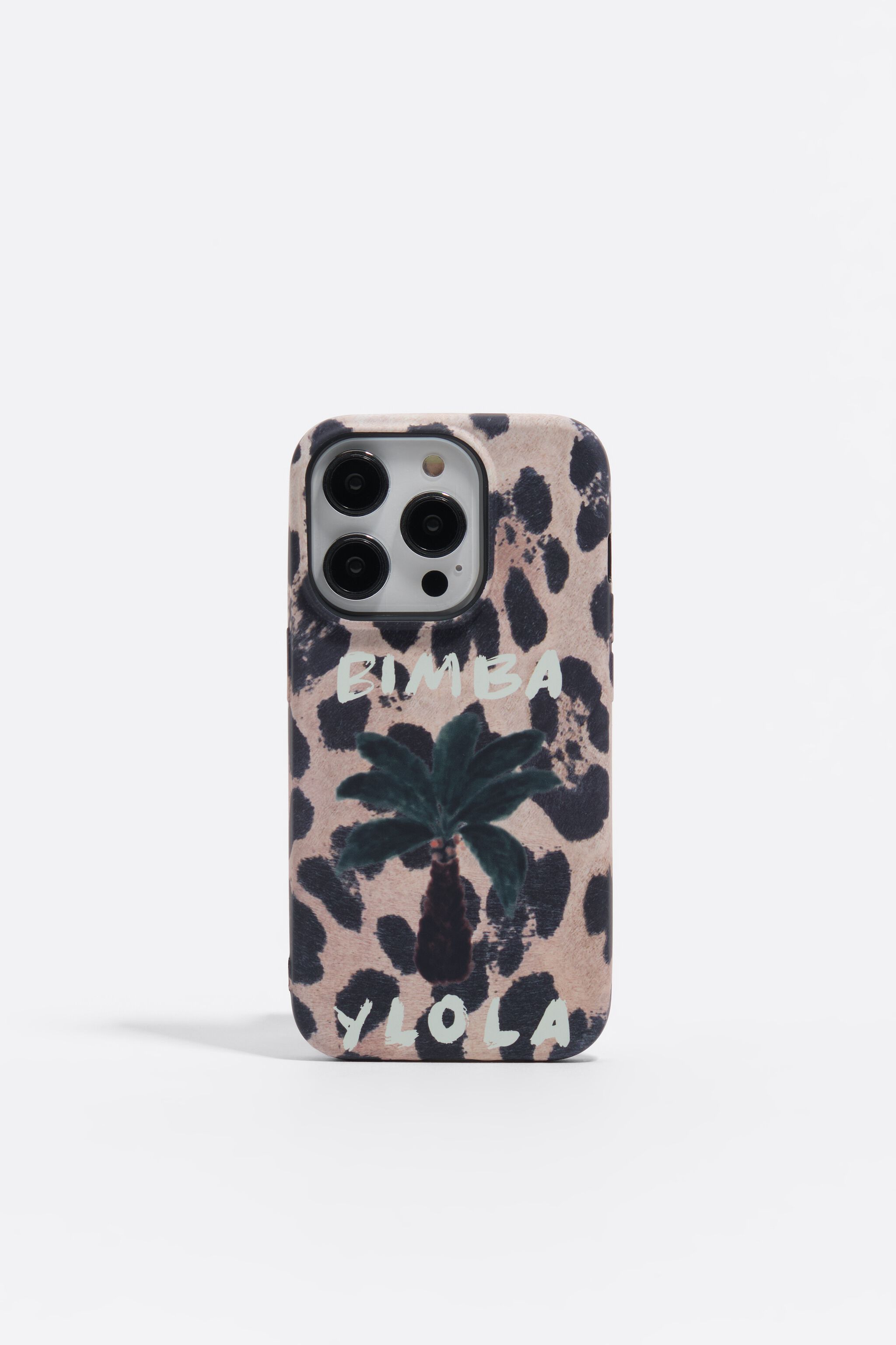 iPhone 15 Pro beige palm tree rigid case