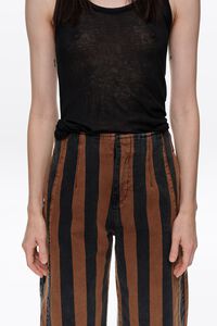 BARREL - Pantal&oacute;n denim hebilla rayas marr&oacute;n claro
